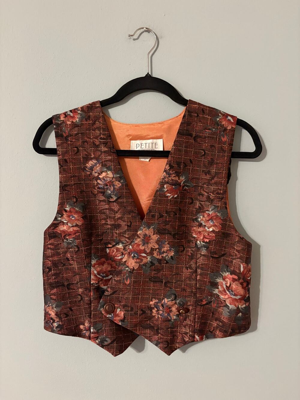 Petite Sophisticates 80s vintage vest, women's size small